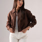 Elsa Pleat Detail Jacket In Chocolate