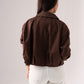 Elsa Pleat Detail Jacket In Chocolate