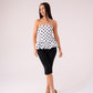 Elsa Polka Dot Strapless Top In Black