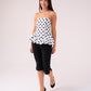 Elsa Polka Dot Strapless Top In Black