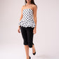 Elsa Polka Dot Strapless Top In Black