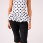 Elsa Polka Dot Strapless Top In Black