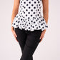 Elsa Polka Dot Strapless Top In Black
