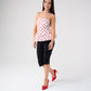 Elsa Polka Dot Strapless Top In Red