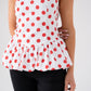 Elsa Polka Dot Strapless Top In Red