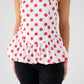 Elsa Polka Dot Strapless Top In Red