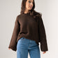 Elsa Round Neck Jumper In Coffee