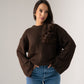 Elsa Round Neck Jumper In Coffee