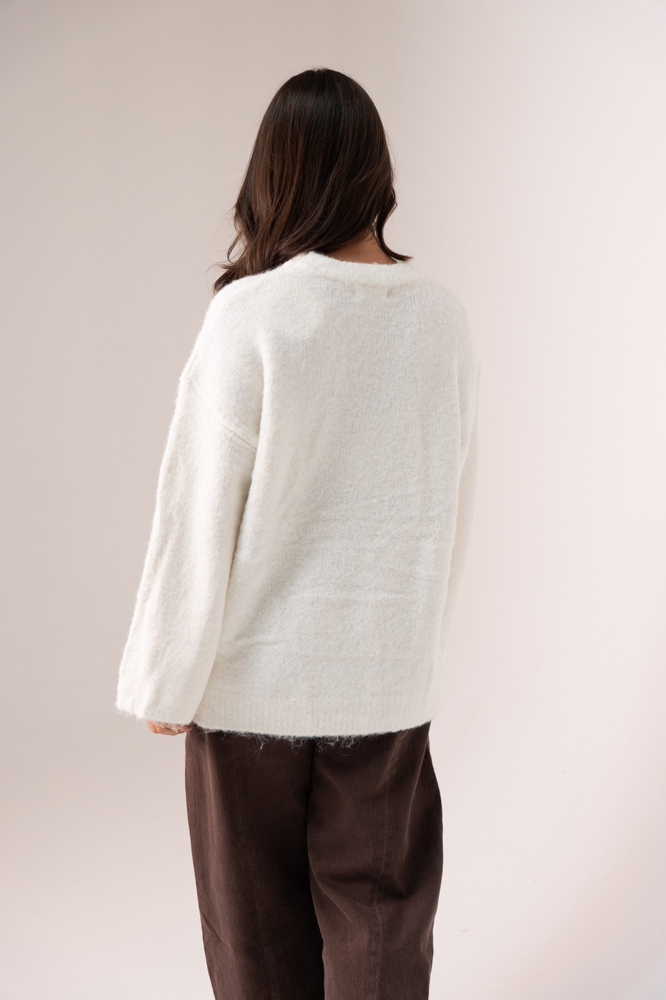 Elsa Round Neck Jumper In White