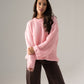 Elsa Round Neck Jumper In Pink