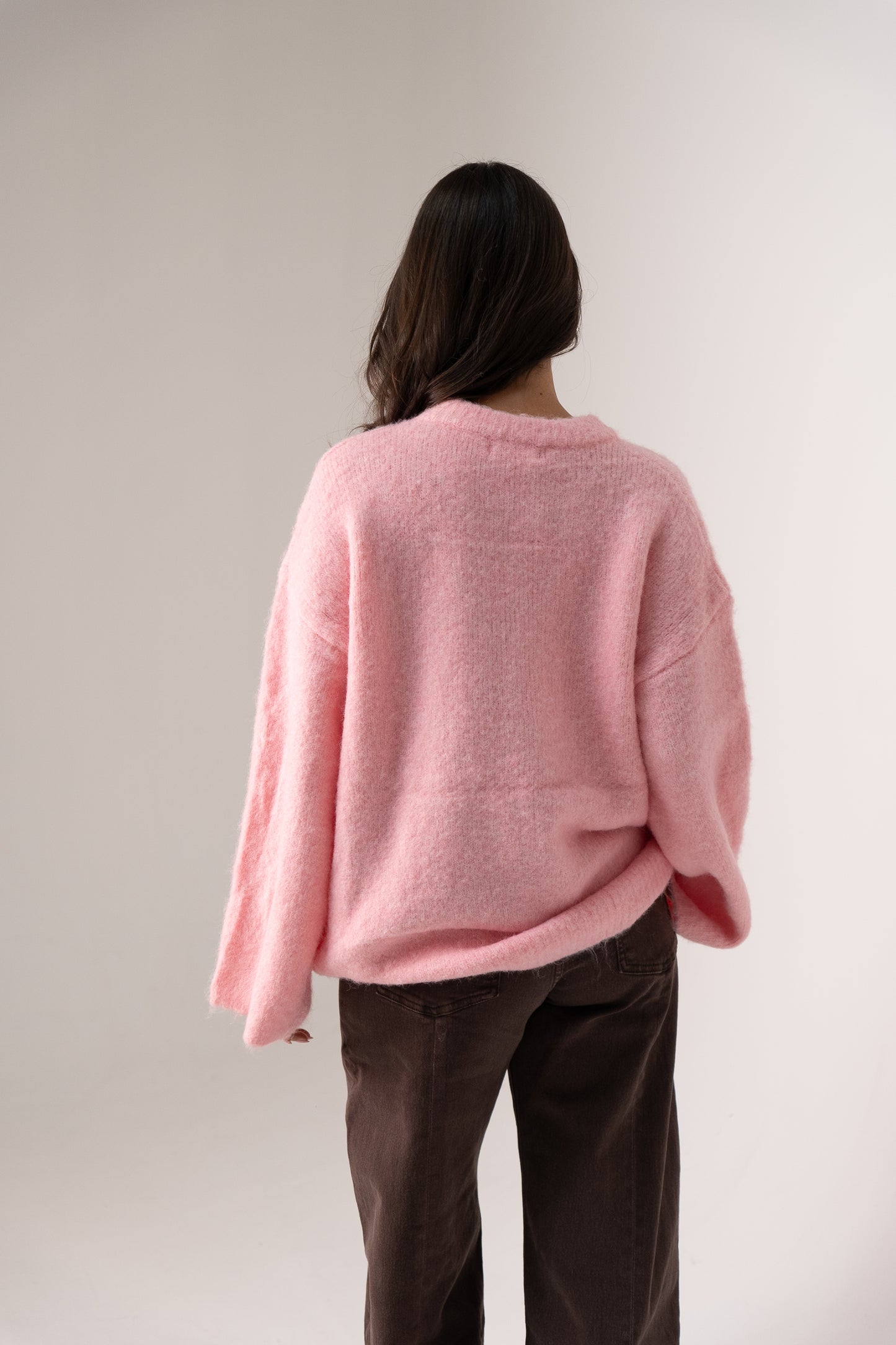 Elsa Round Neck Jumper In Pink