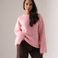 Elsa Round Neck Jumper In Pink