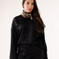 Elsa Satin Mix Top In Black
