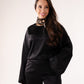 Elsa Satin Mix Top In Black