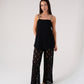 Elsa Wide Leg Lace Trousers In Black