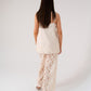 Elsa Wide Leg Lace Trousers In Ivory