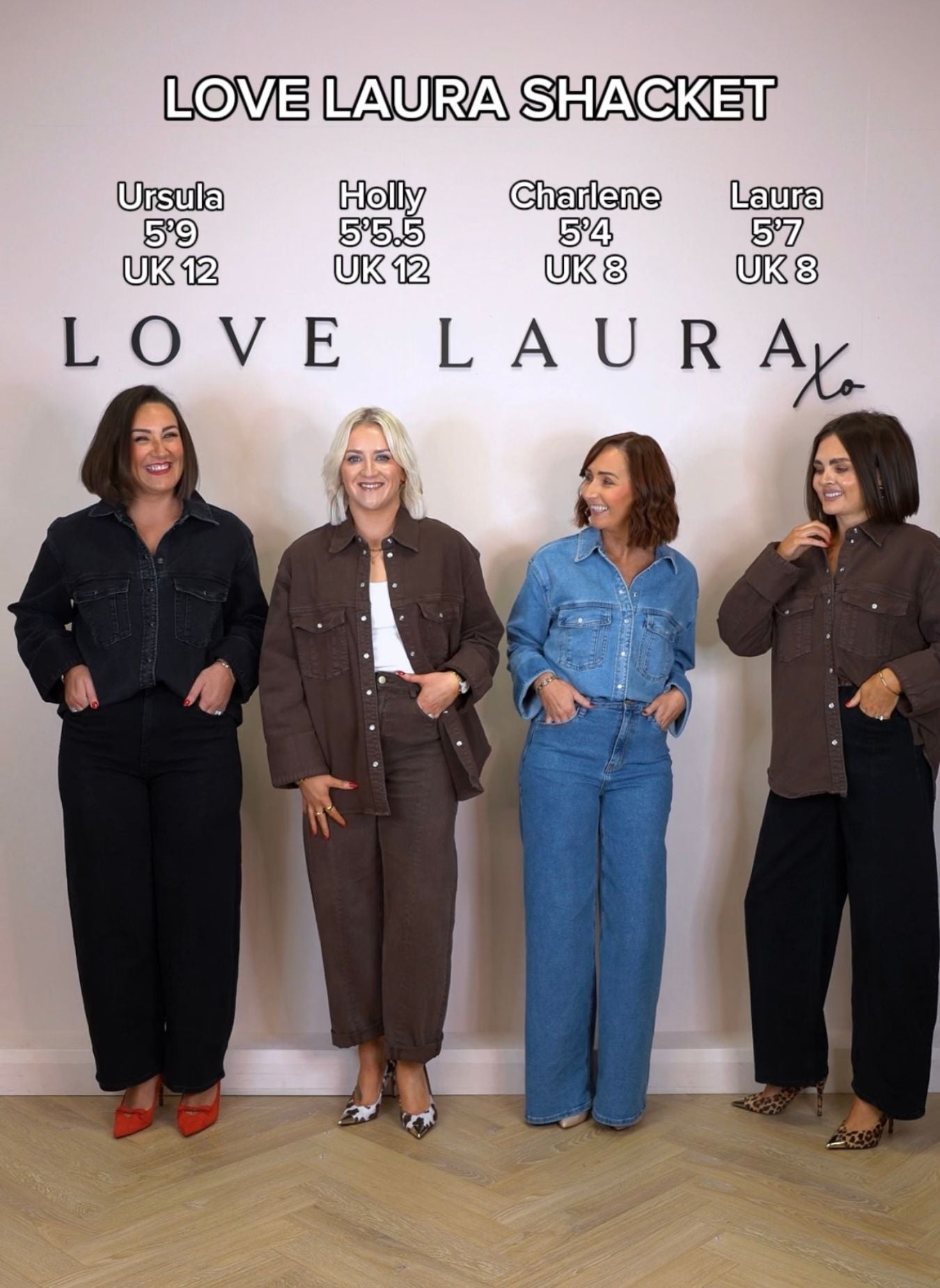 Love Laura Denim Shacket In Chocolate