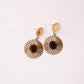 Olive Circle Pendant Earrings In Brown