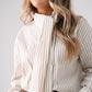 Love Laura Pinstripe Bow Blouse In Nude