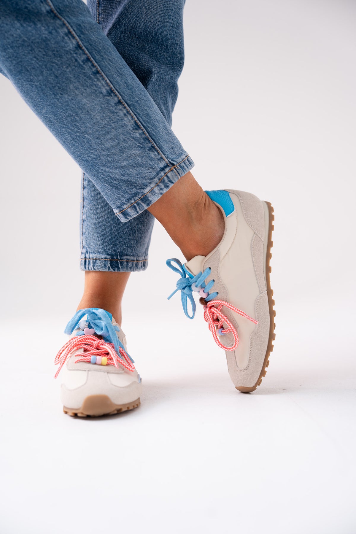 Faith Double Laced Trainers In Neutral