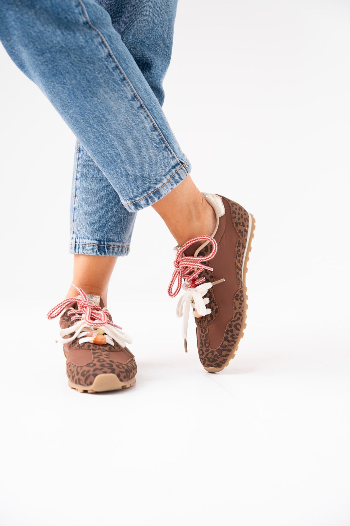 Faith Double Laced Trainers In Leopard