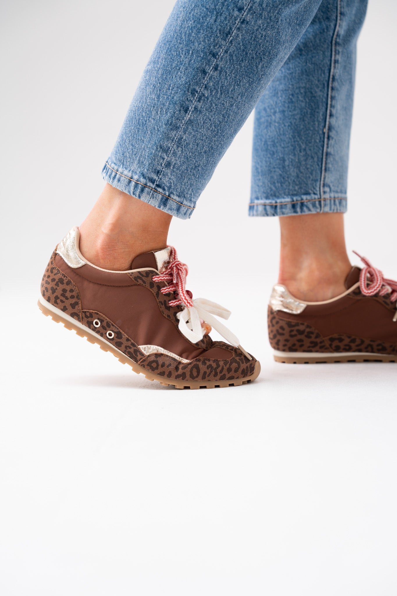 Faith Double Laced Trainers In Leopard