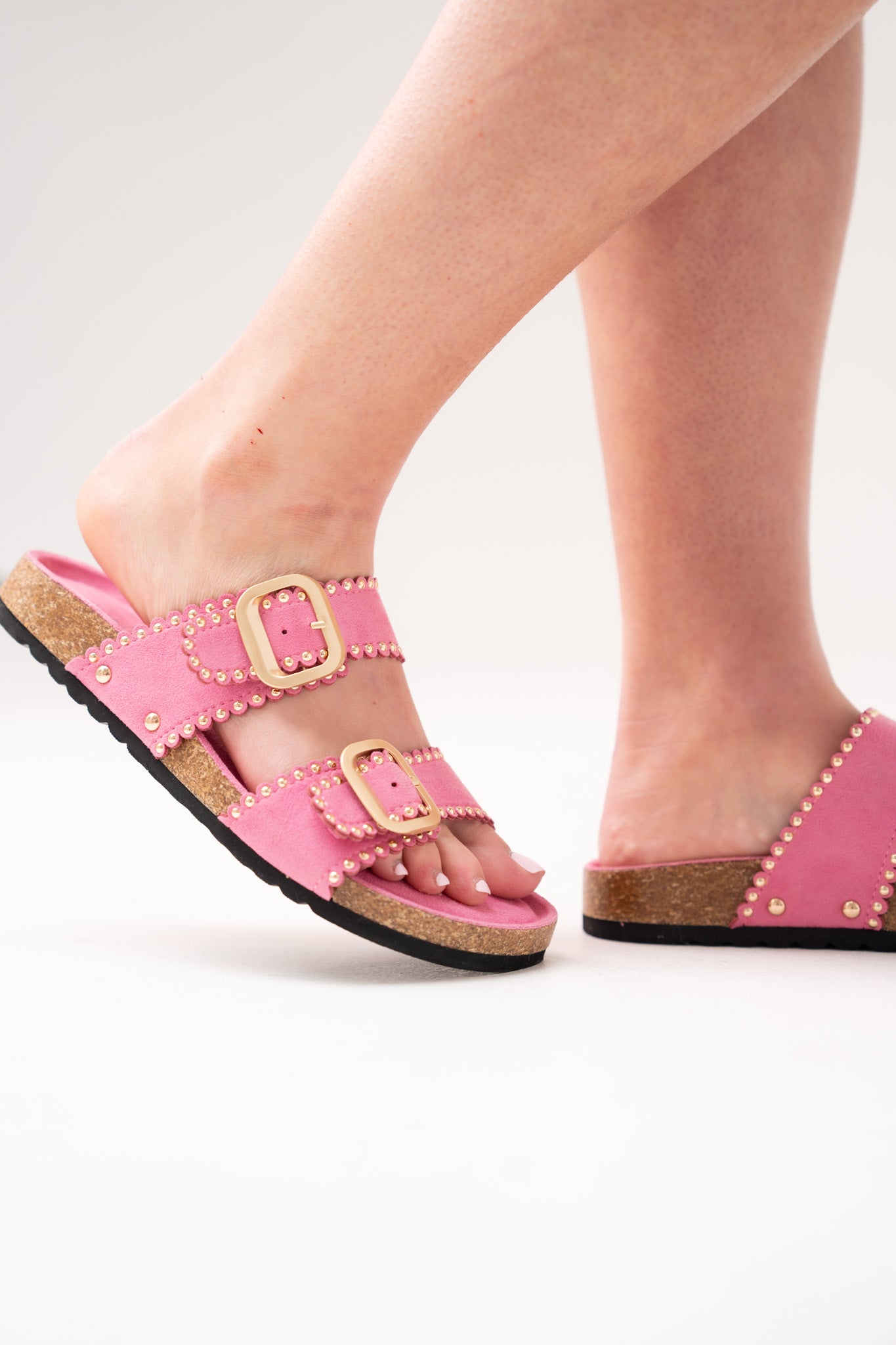 Faith Studded Detail Slider In Pink