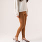 Freya Faux Suede Leggings In Camel