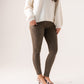 Freya Faux Suede Leggings In Khaki