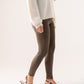 Freya Faux Suede Leggings In Khaki