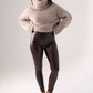 Freya Leather Look Leggings In Chocolate