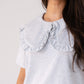 Daisy Frill Collar Dress In Light Grey