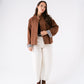 Hayley Pleated Collar Jacket In Chocolate