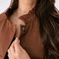 Hayley Pleated Collar Jacket In Chocolate