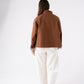 Hayley Pleated Collar Jacket In Chocolate