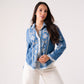 Hayley Cream Embroidered Shirt In Blue