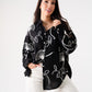 Hayley Floral Embroidered Shirt In Black