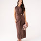 Holly Drape Front Maxi Dress In Chocolate