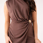 Holly Drape Front Maxi Dress In Chocolate
