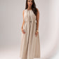 Holly Drawstring Waist Dress In Neutral