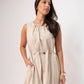 Holly Drawstring Waist Dress In Neutral