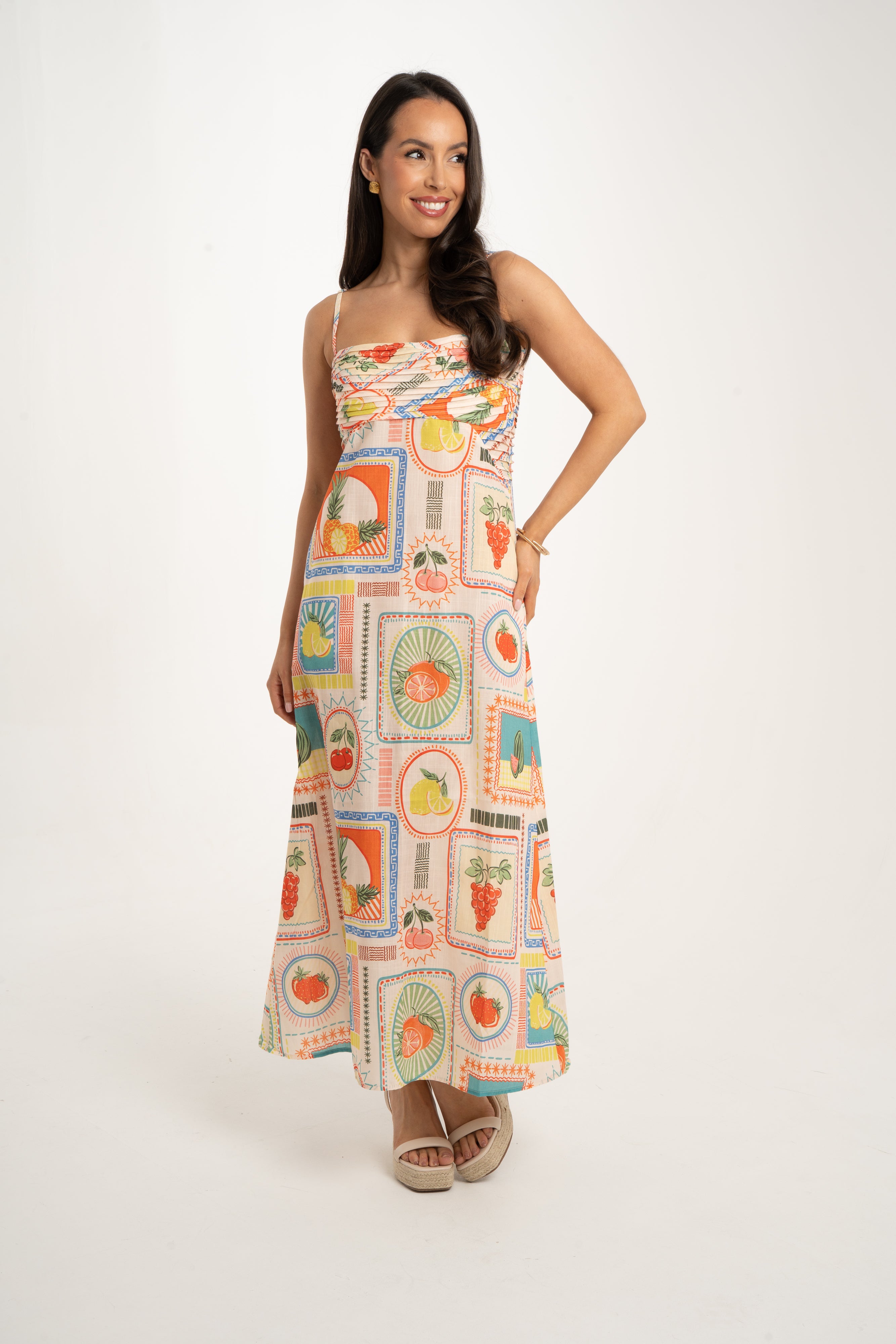 Summer Fruit Repeat Pattern Printed Women's Flowy Dress main image 0