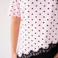 Holly Lace Trim Spotted T-Shirt In Pink
