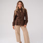 Holly Mandarin Collar Shirt In Chocolate