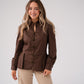 Holly Mandarin Collar Shirt In Chocolate