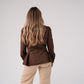 Holly Mandarin Collar Shirt In Chocolate