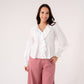 Holly Pleat & Ruffle Blouse In White