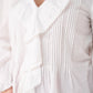 Holly Pleat & Ruffle Blouse In White