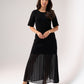 Holly Pleated Contrast Dress In Black