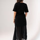 Holly Pleated Contrast Dress In Black